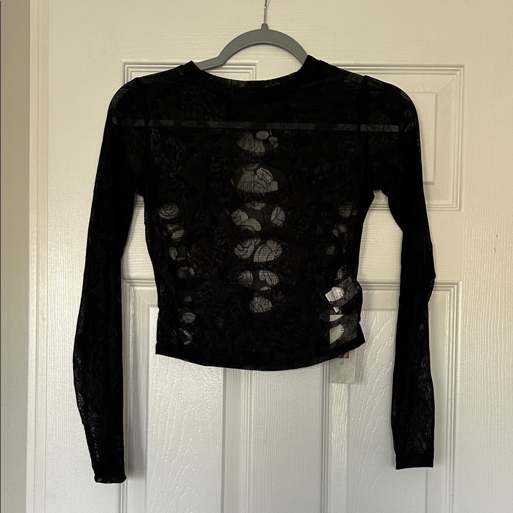 Rose Mesh Long Sleeve with Cutouts